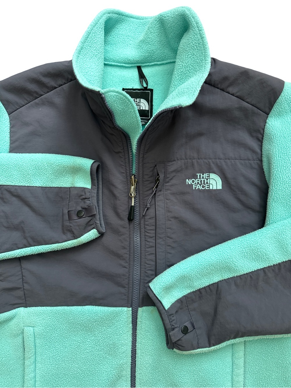 The North Face Denali Women’s Full Zip Jacket Size Large Teal & Gray Outdoors